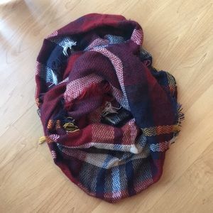 Plaid infinity scarf